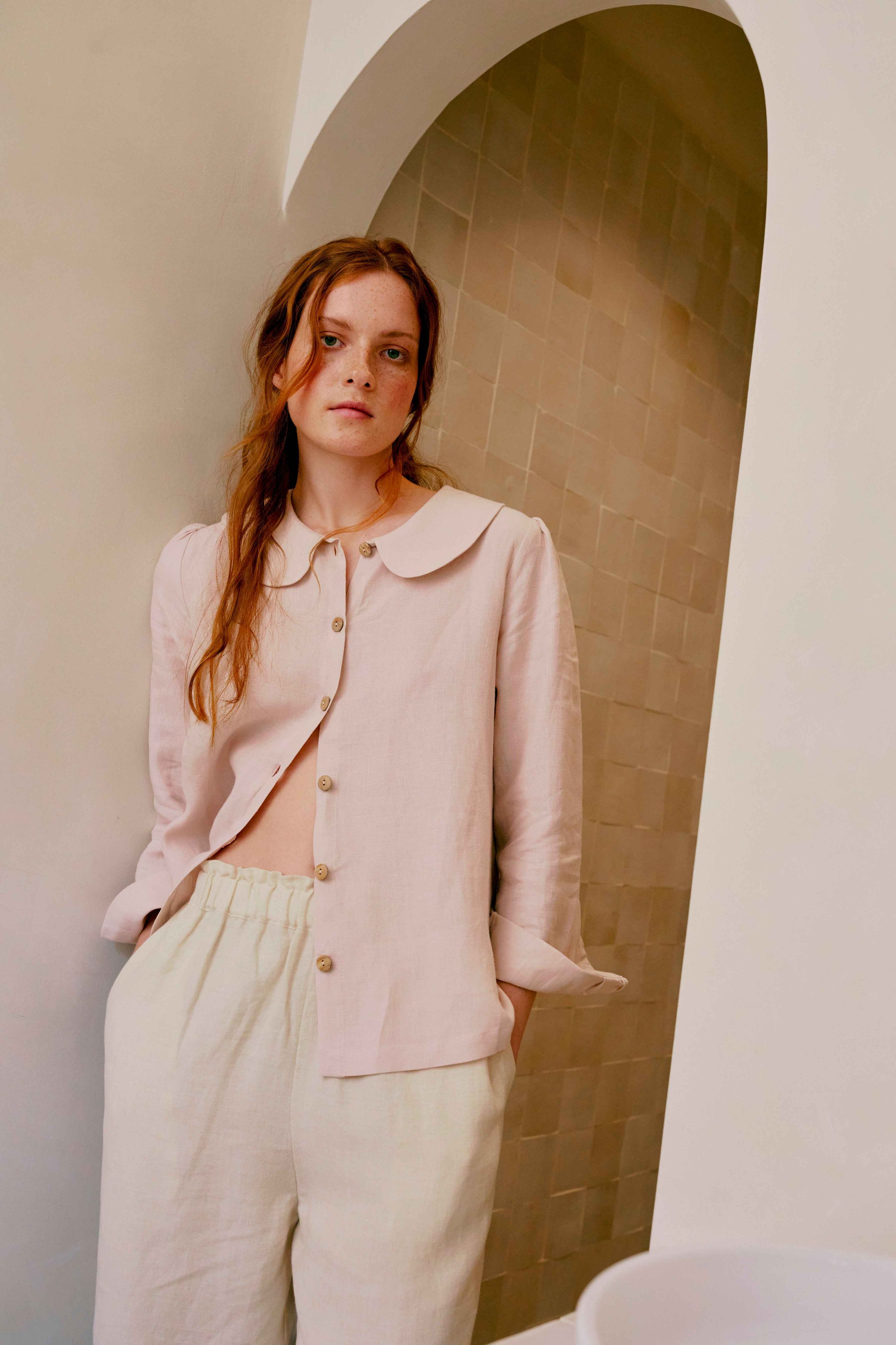 Claudine Linen Blouse - Primrose