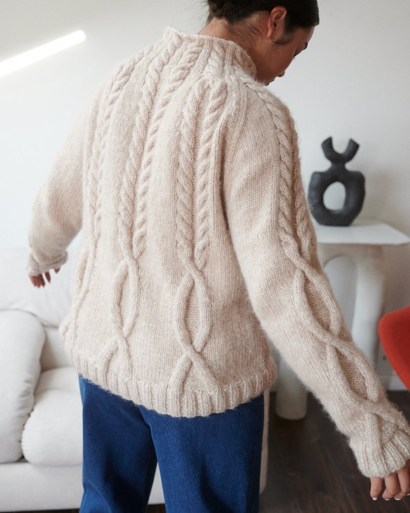 Ūla: Beige Merino Wool Sweater