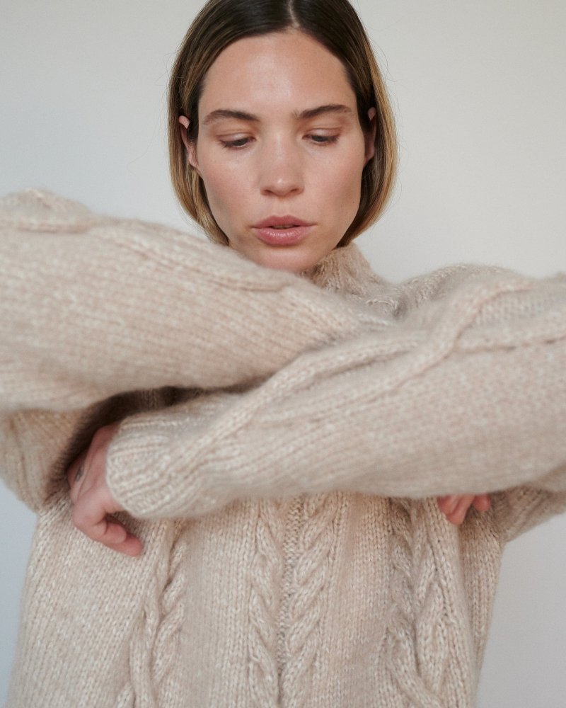 Ūla: Beige Merino Wool Sweater