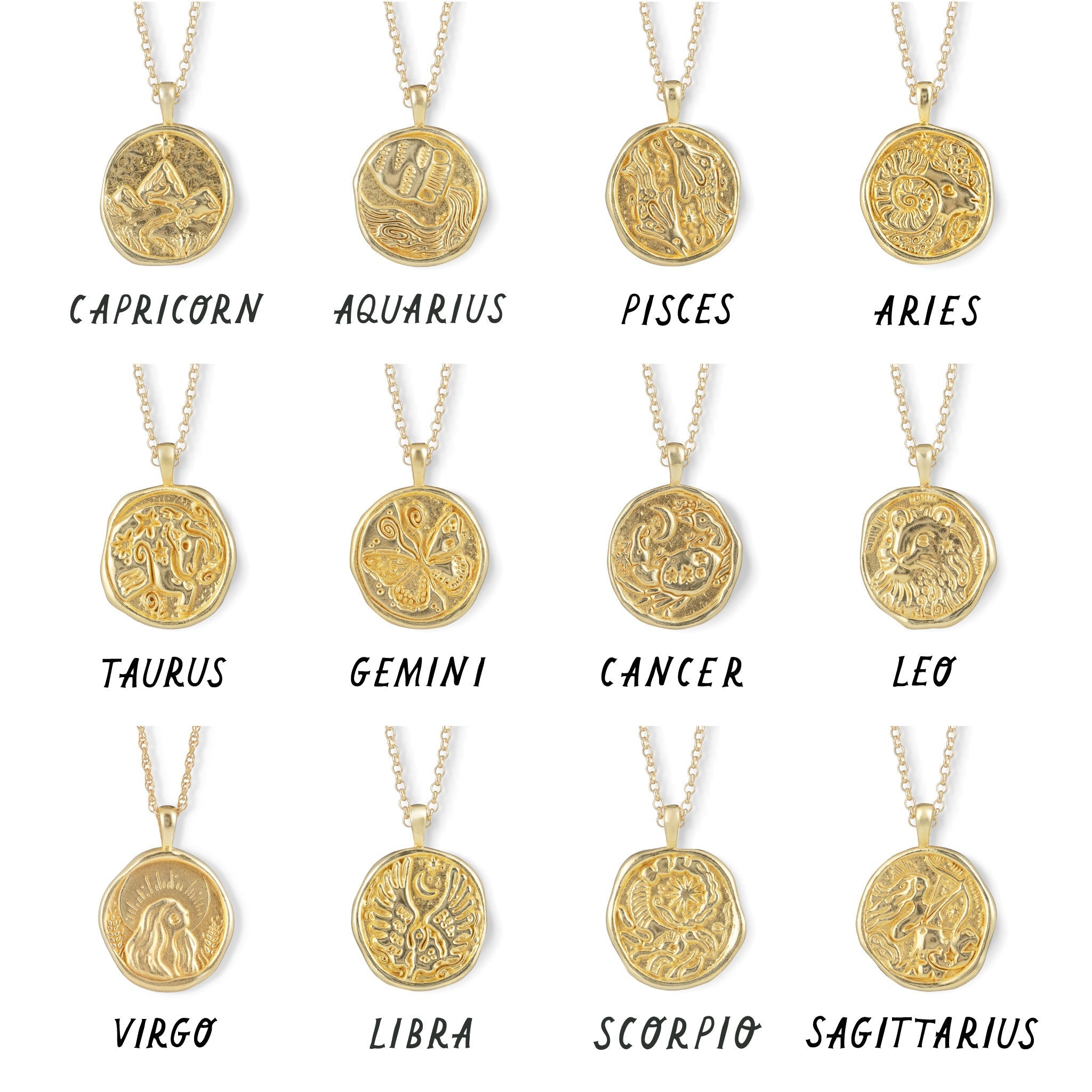 Libra Zodiac Coin Pendant Necklace