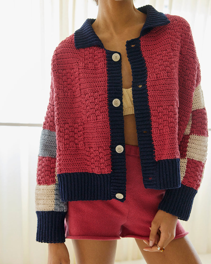 Prietema: Fantasy Rhubarb Crochet Cotton Jacket