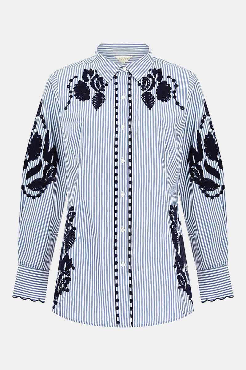 Simran Embroidered Stripe Shirt
