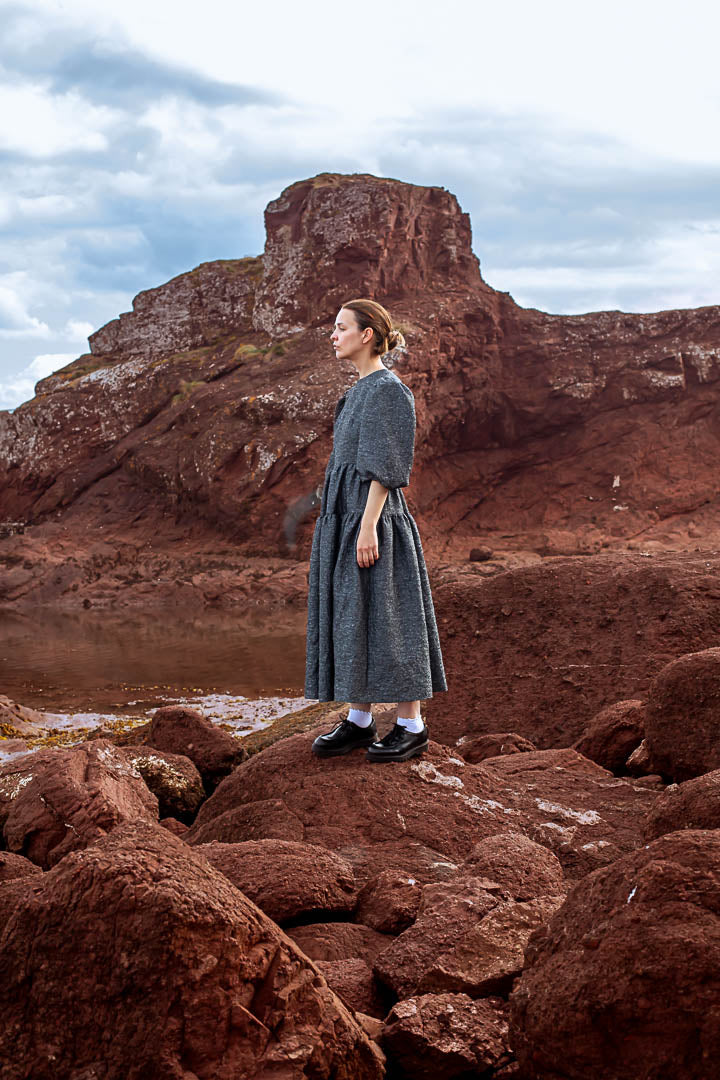 iron grey maxi designer dress