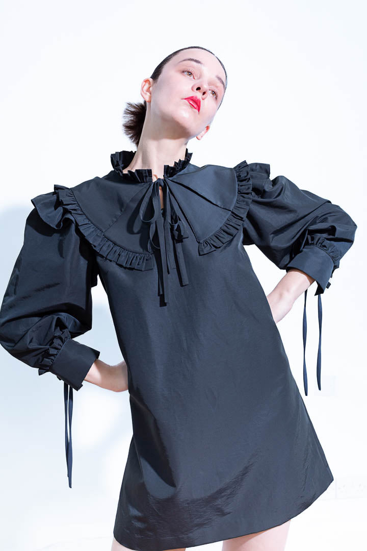 navy dress with collar