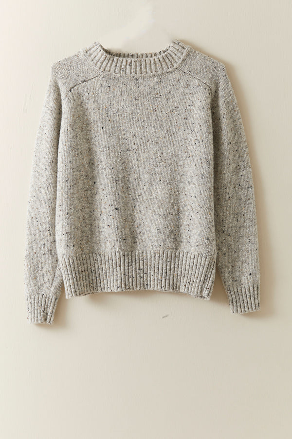 Donegal Merino Wool Sweater in Stone