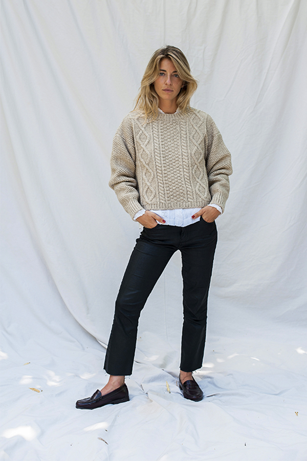 Paola Irish Beige Merino Wool Sweater - L'Envers