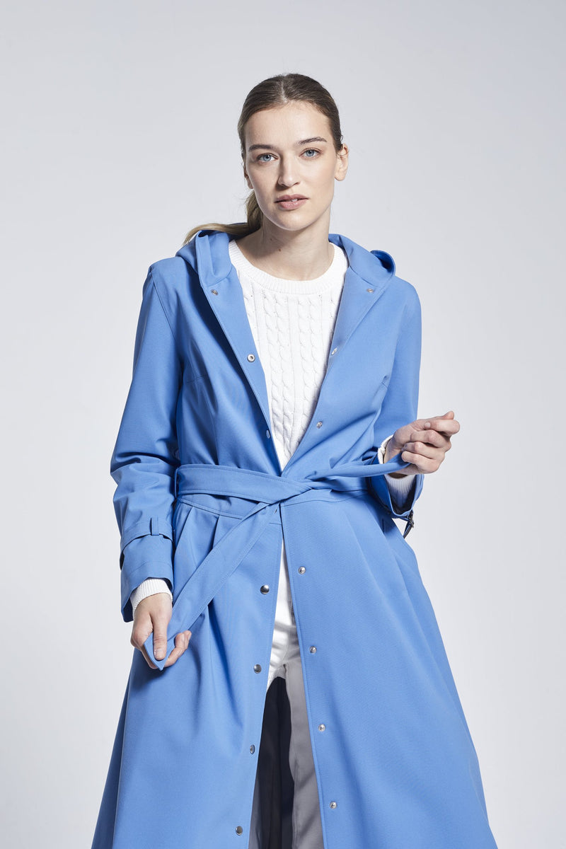 OCEAN BLUE ICONIC RAINCOAT - recycled materials