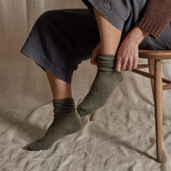 Merino Wool Socks - Moss Green