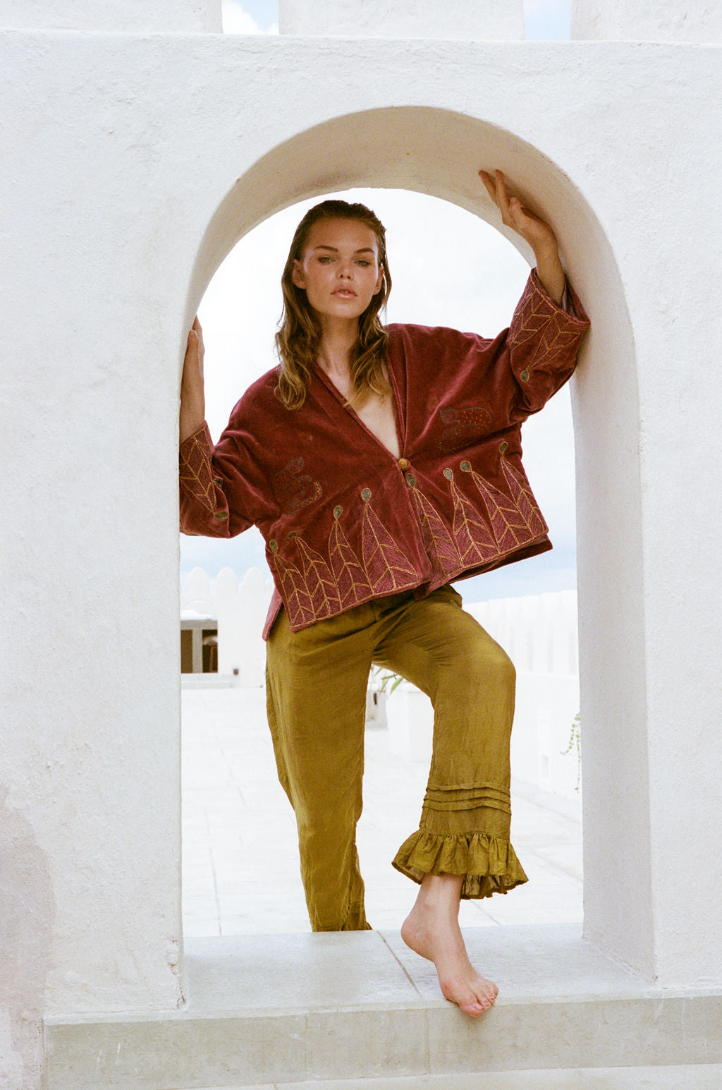 Vintage velvet caracal Jacket - Punch