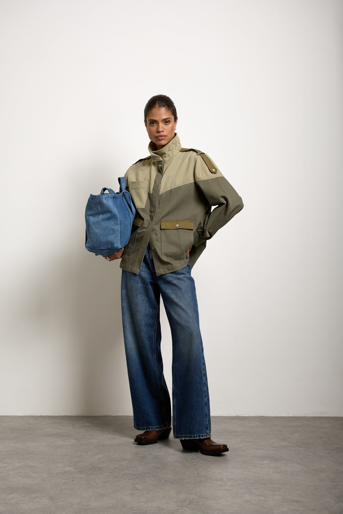 Bowie Jacket  In Khaki - seventy + mochi