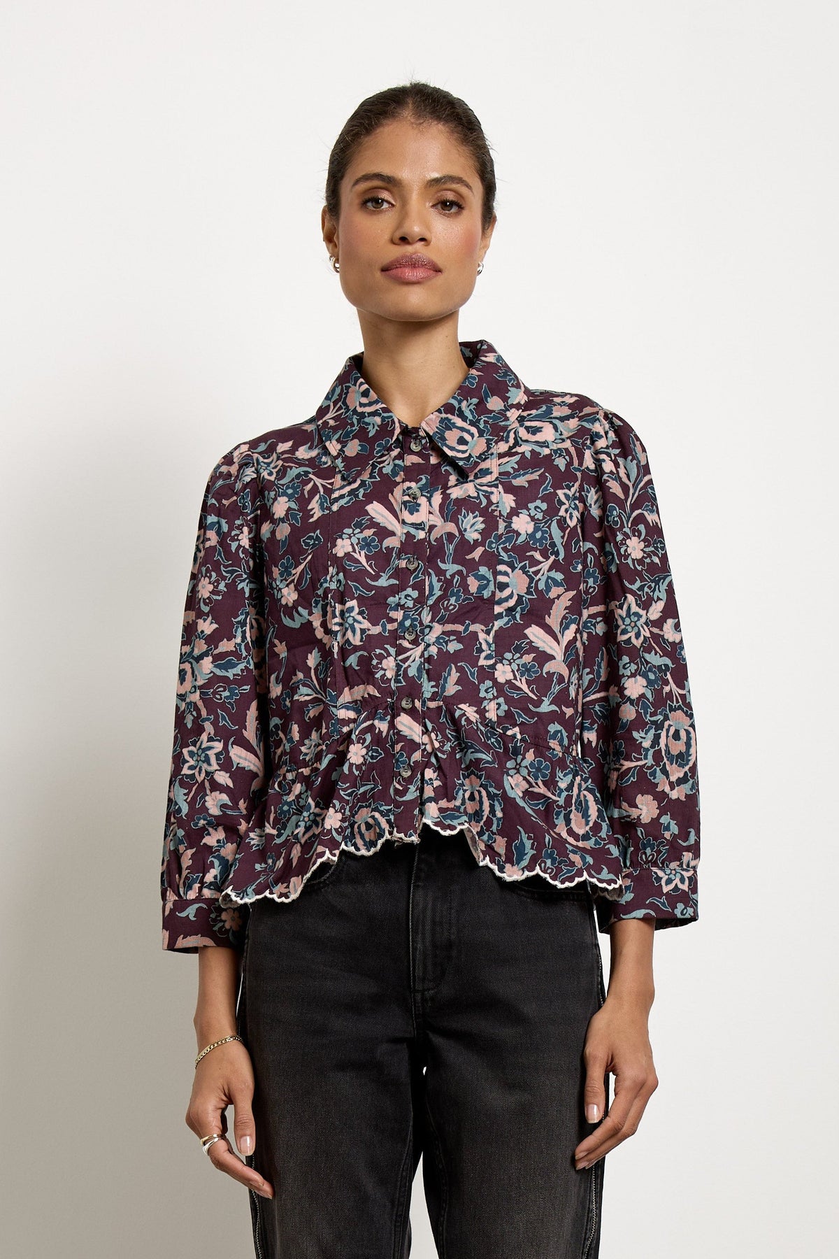 Tate Top In Beet Suzani - seventy + mochi