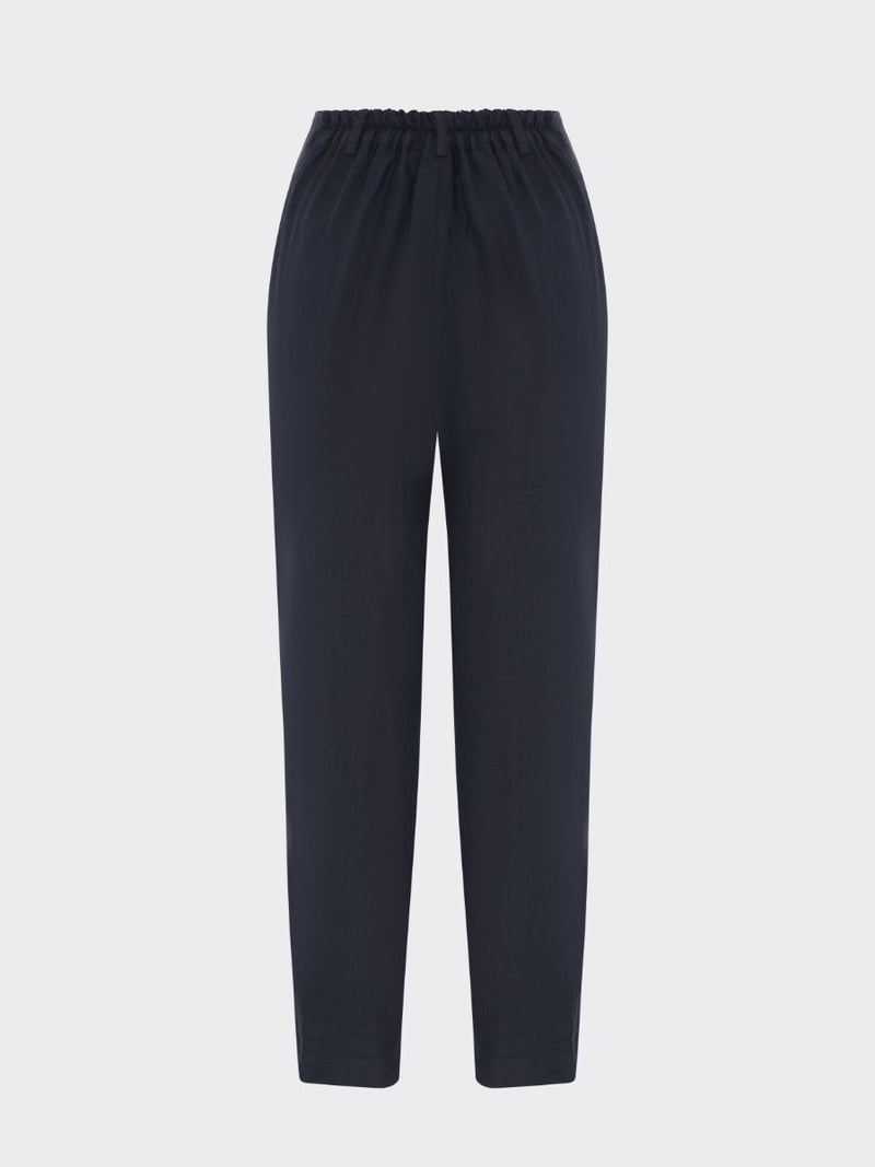 Women's Linen Suit Trousers in Navy | Sustainable | Fanfare