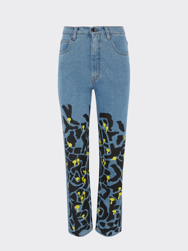 Women's High Waist Jeans | Floral Print | Sustainable | Fanfare