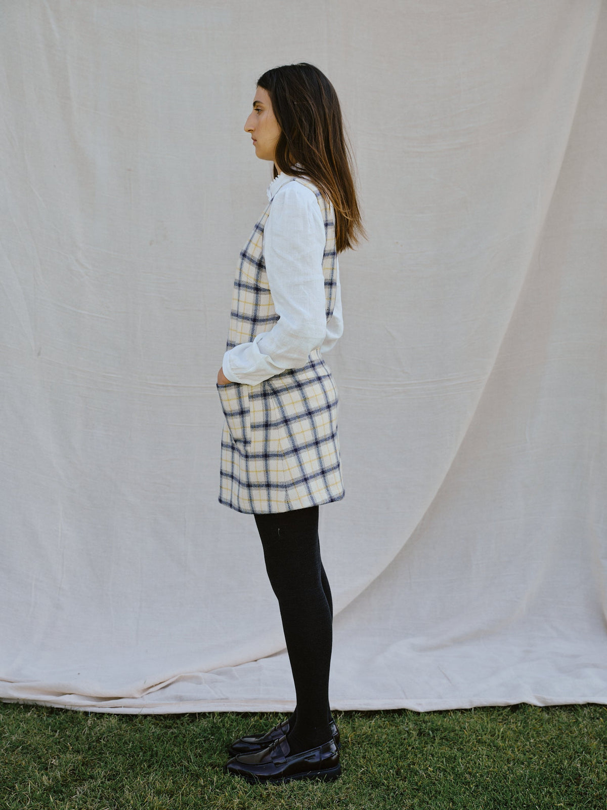 Penrith Mini Dress in Yolk Check