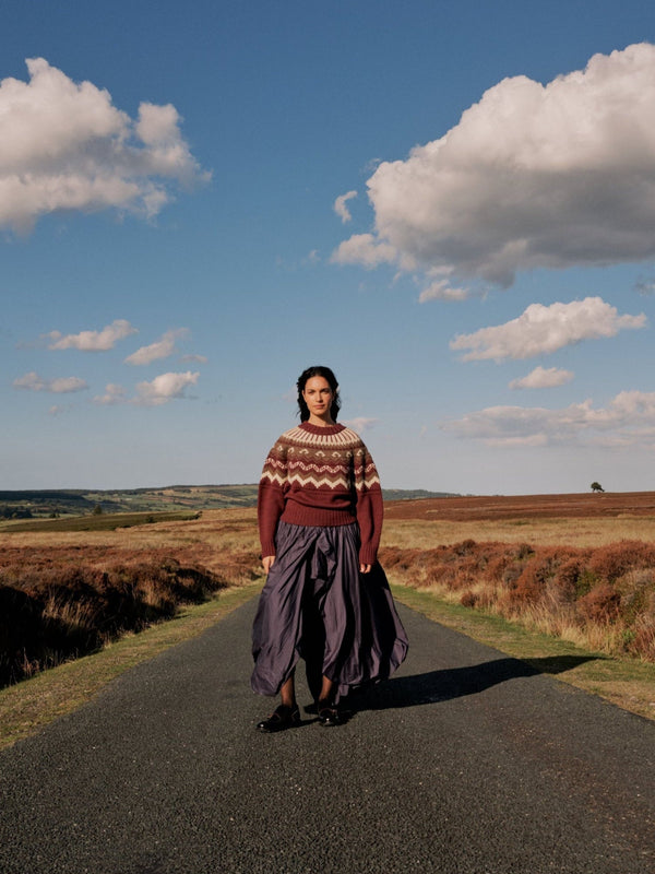 Fleetwood Jumper in Plum with Loam & Ecru