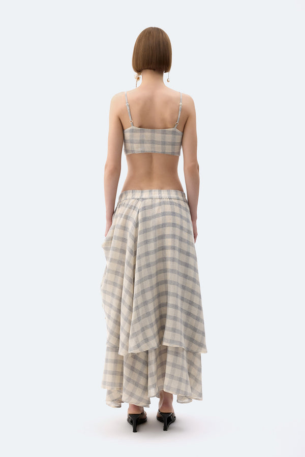 Grey Plaid Skirt