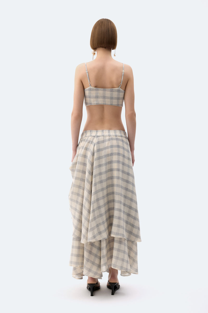 Grey Plaid Skirt