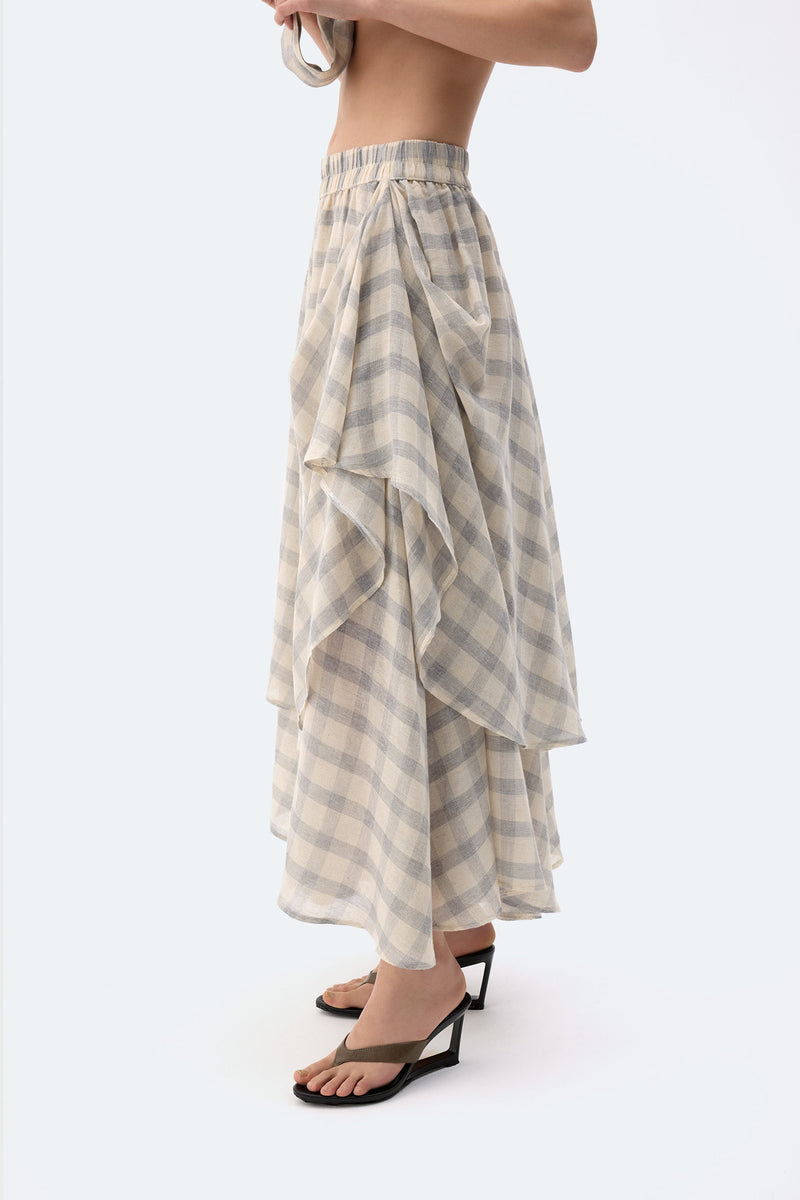Grey Plaid Skirt