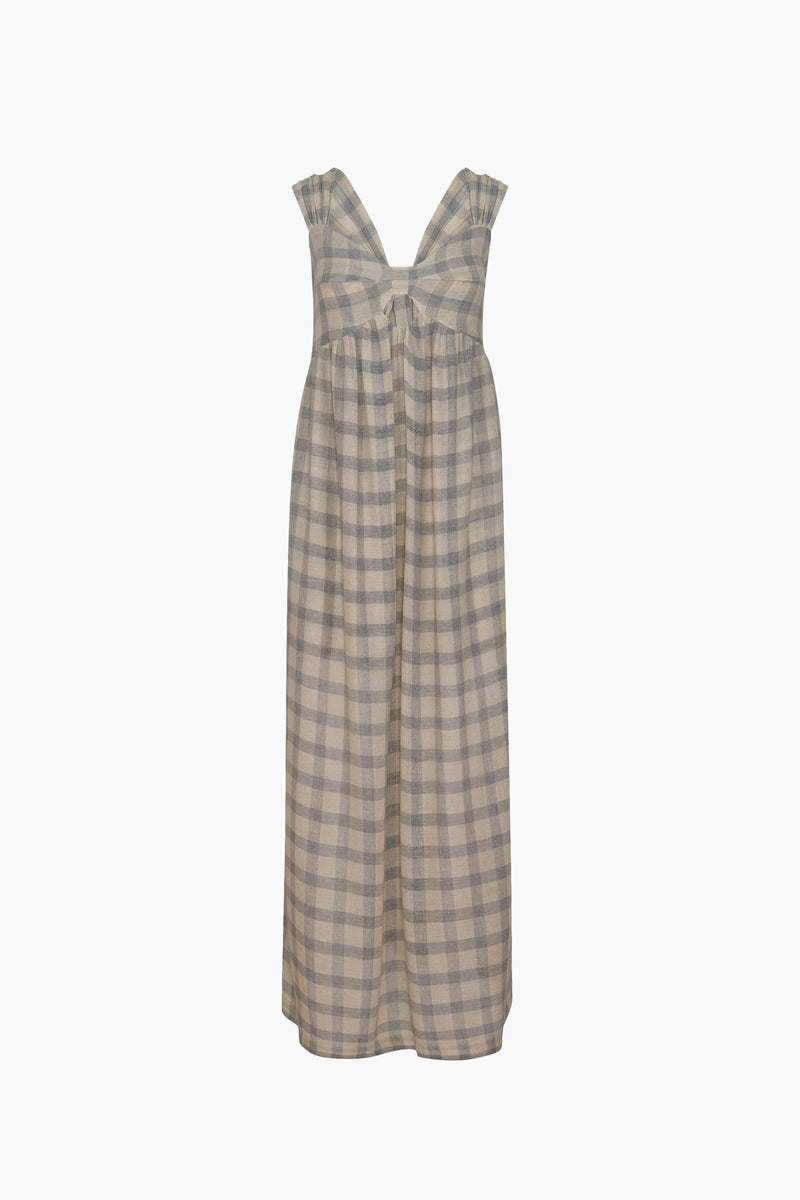 Grey Plaid Strappy Dress