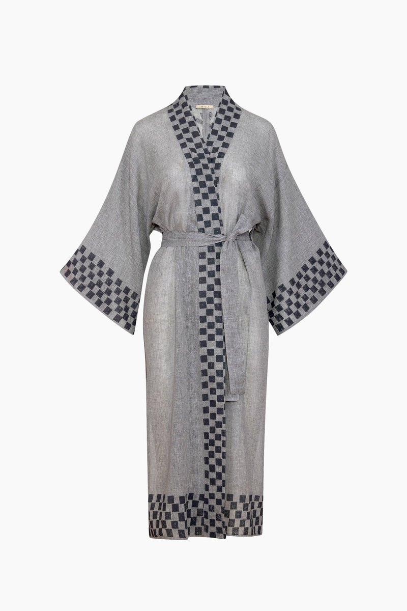 Grey Checkered Kimono