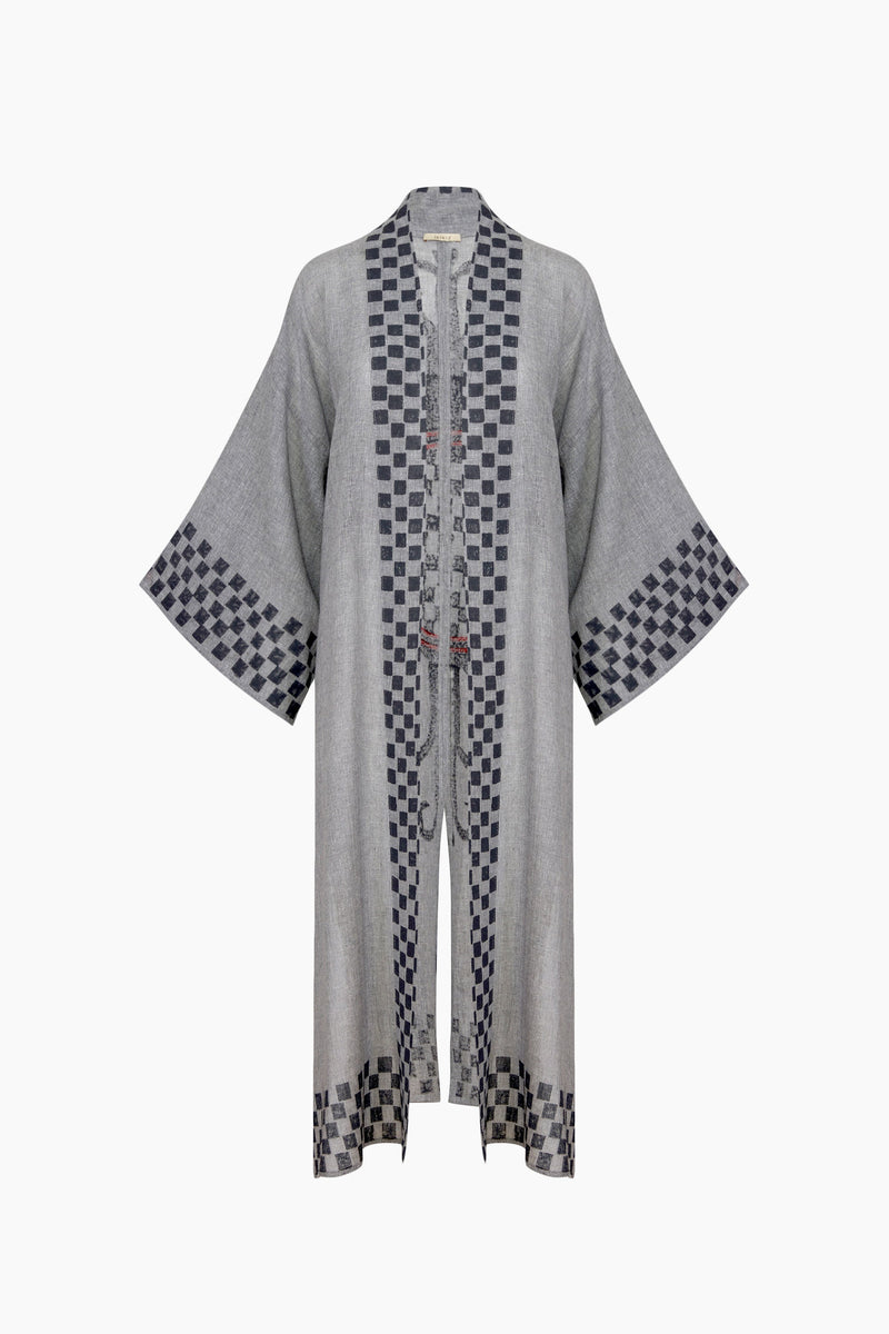 Grey Checkered Kimono