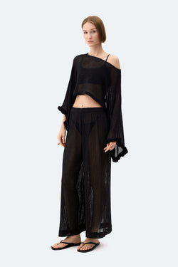 Black Crochet Pants