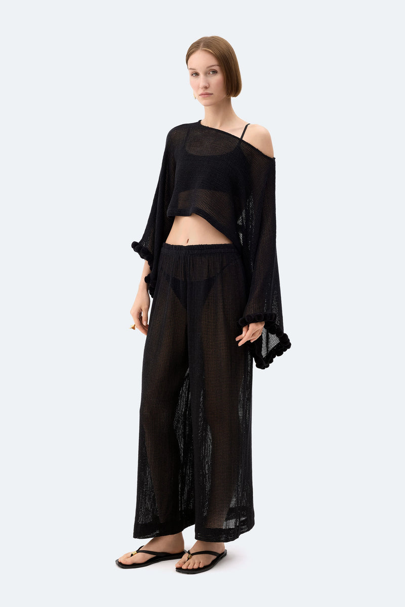 Black Crochet Pants