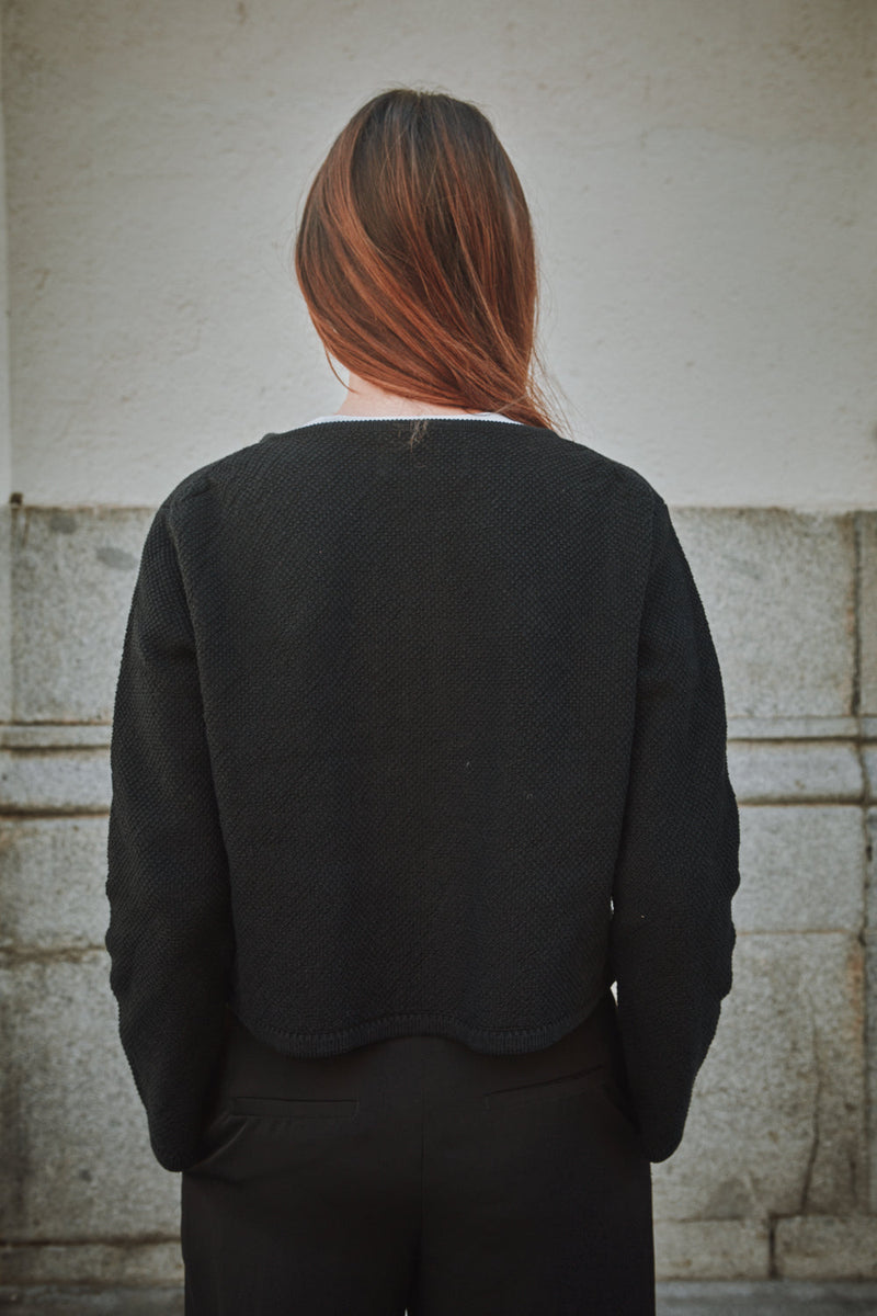 EMILIE Short Jacket in Organic Cotton - Black