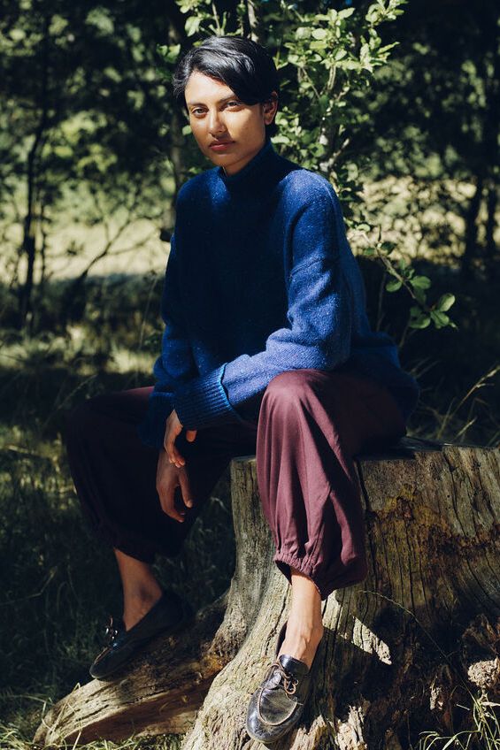 East Rana Funnel Neck Jumper Blue