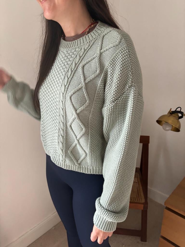 PAOLA Cotton Sweater - Eau de Nil