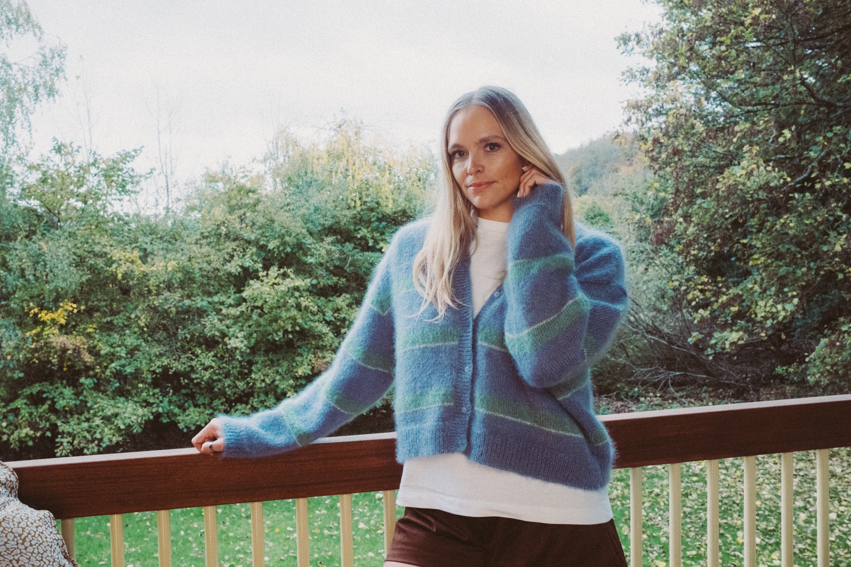 PRE-ORDER - Stripe Cardigan - Soft Blue