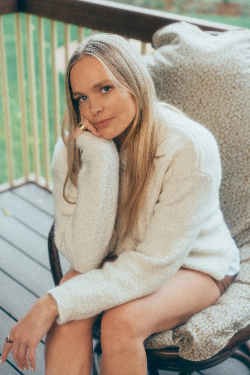 Athena Cardigan – Ivory Alpaca