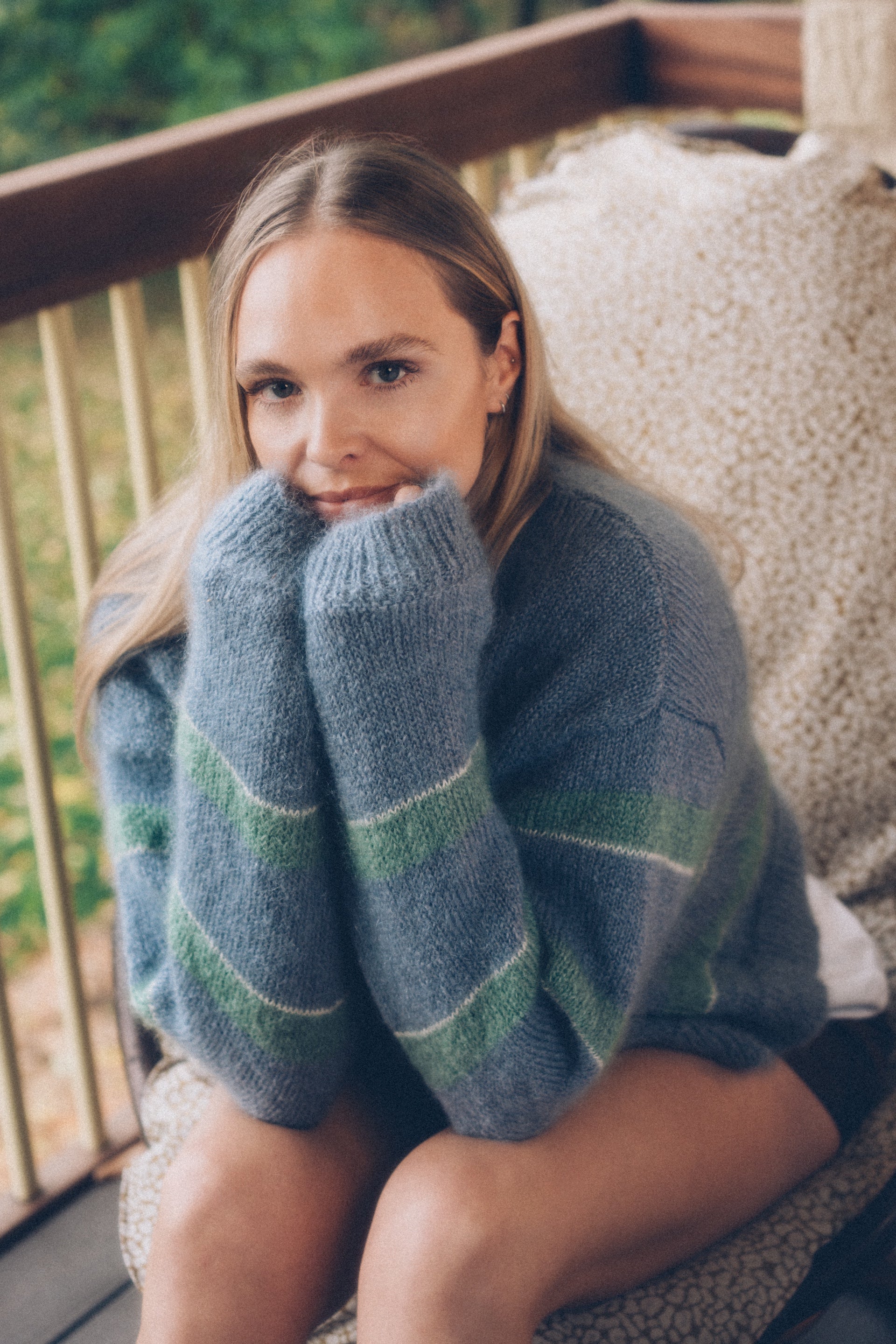 PRE-ORDER - Stripe Cardigan - Soft Blue