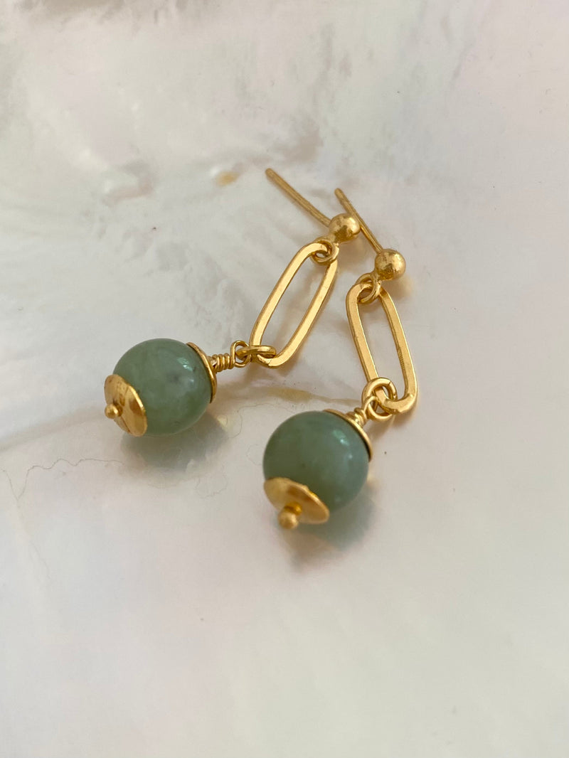 Jade Forest Green Earrings