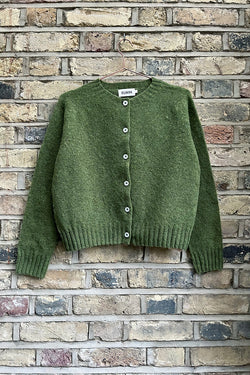 Ada Lambswool Cardigan Moss Green