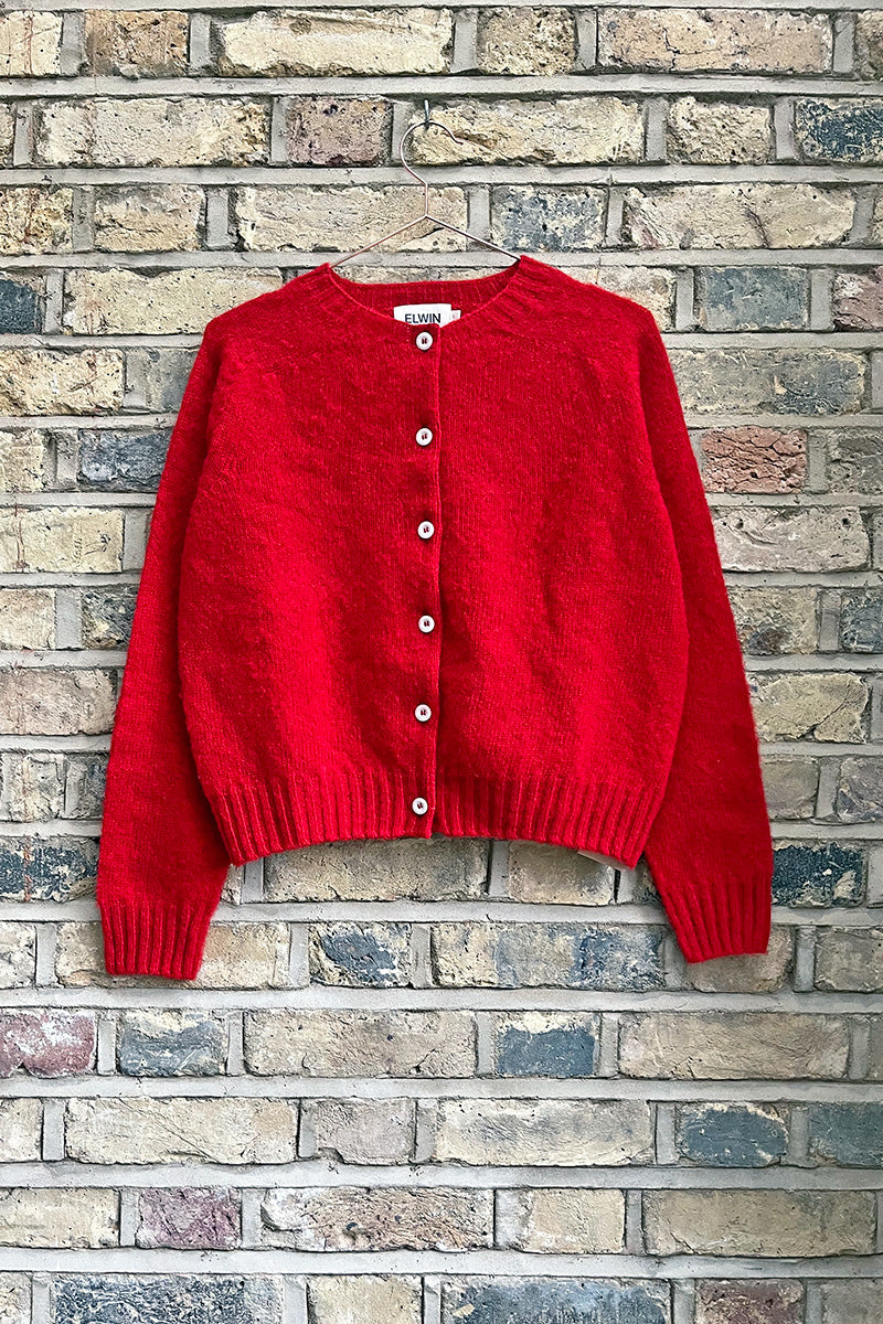 Ada Lambswool Cardigan Berry Red