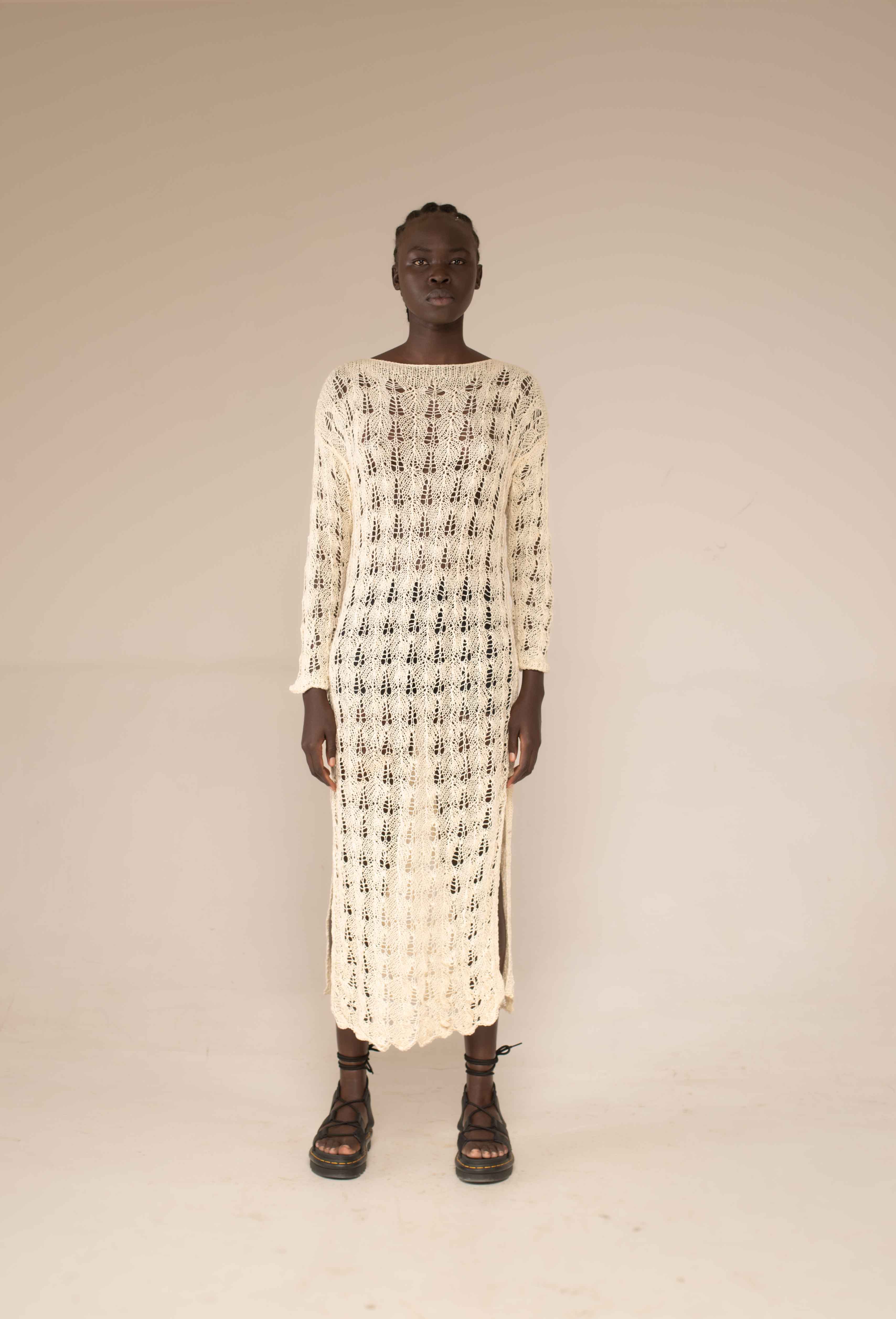 Knitted silk and cotton slip