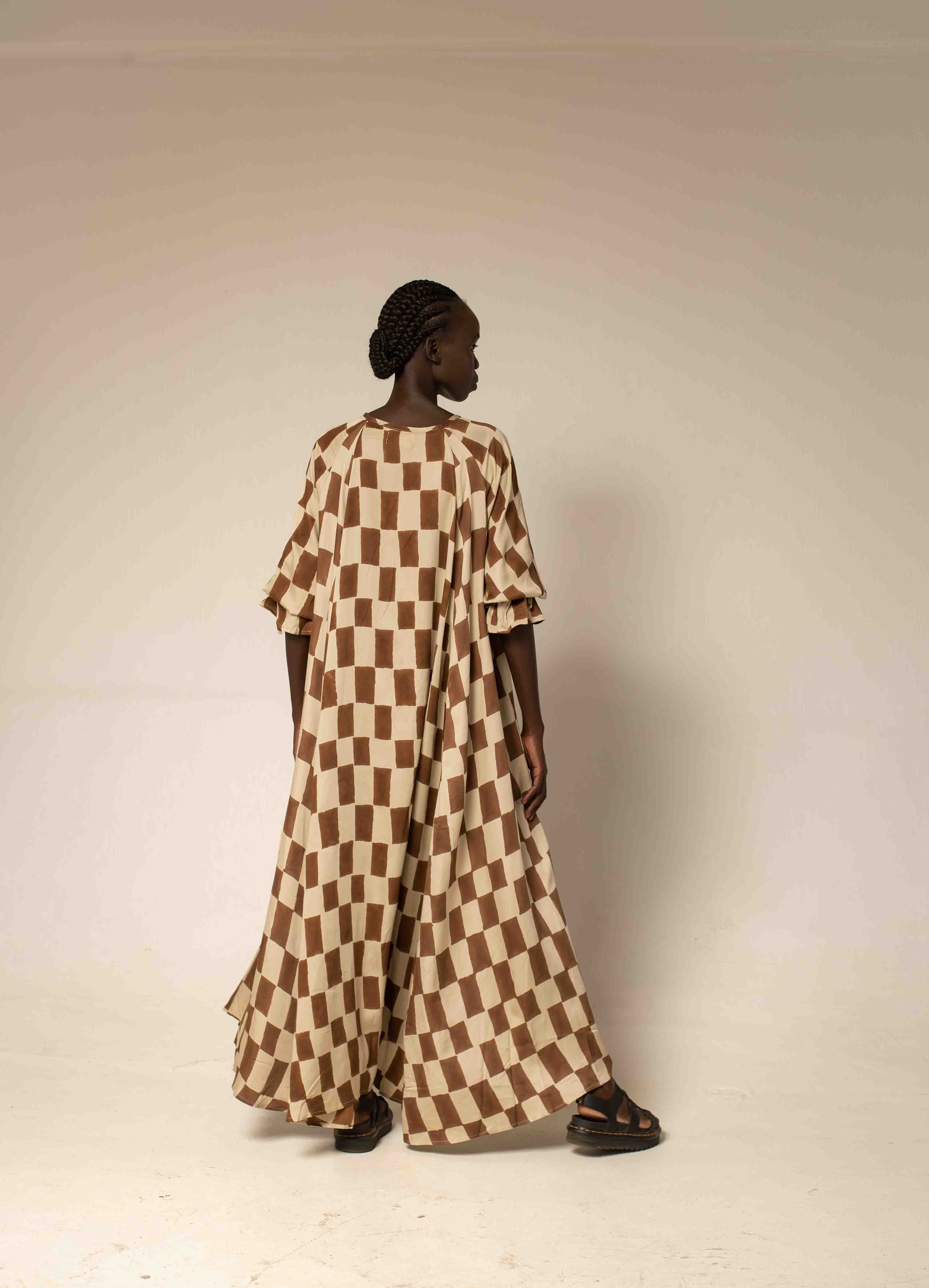 Maxi dress - Block print mocha