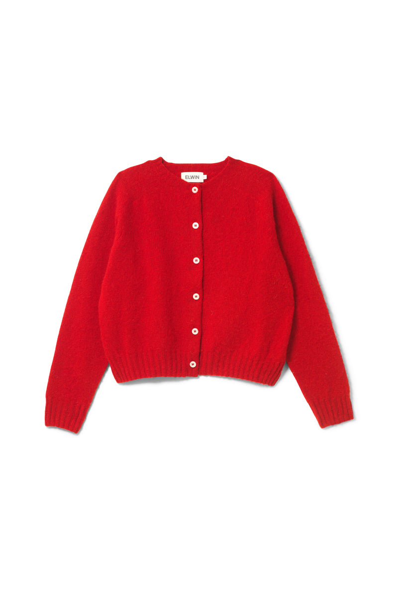 Ada Lambswool Cardigan Berry Red
