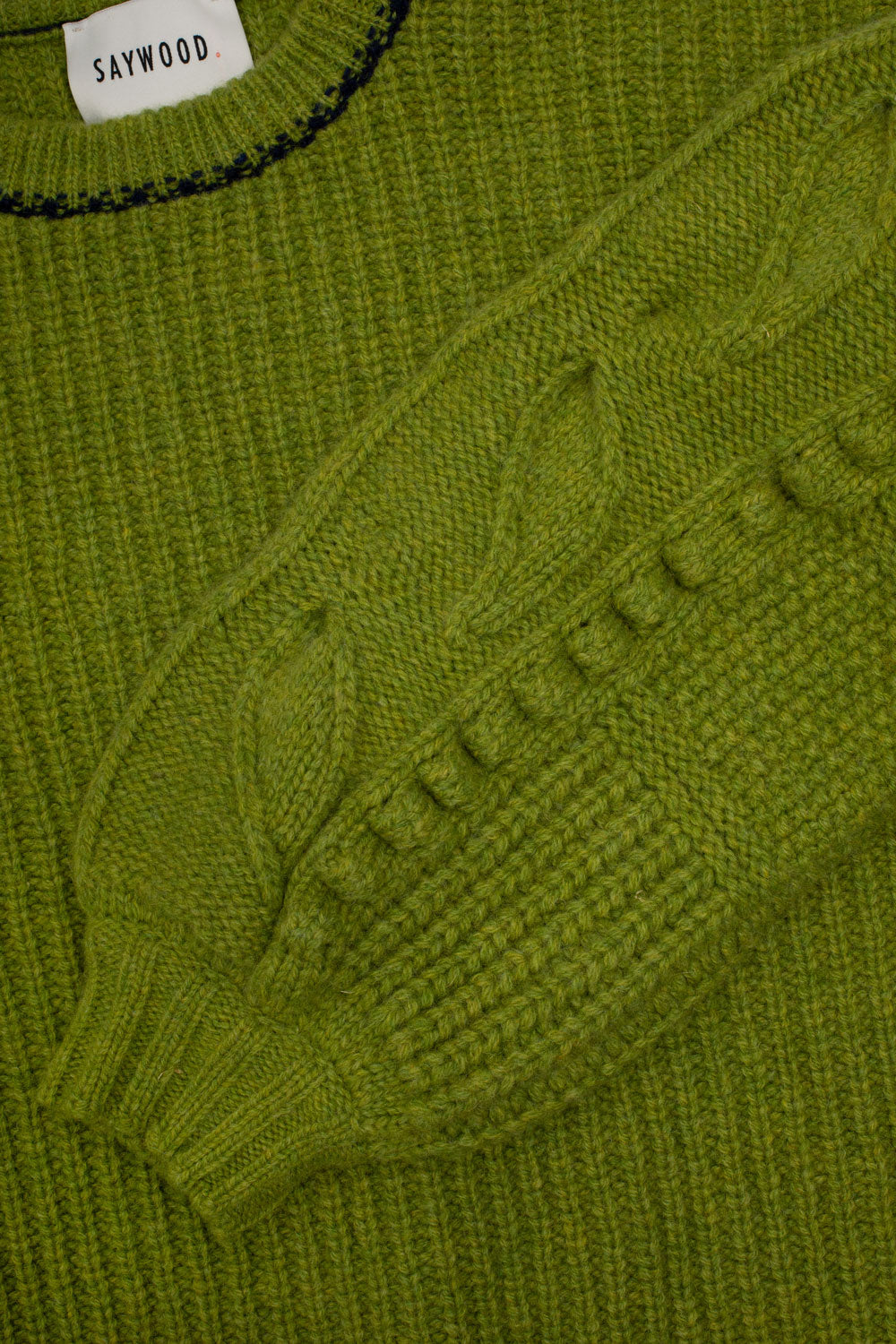 Adams Knitted Fishermans Rib Sweater, Dewy Moss Green