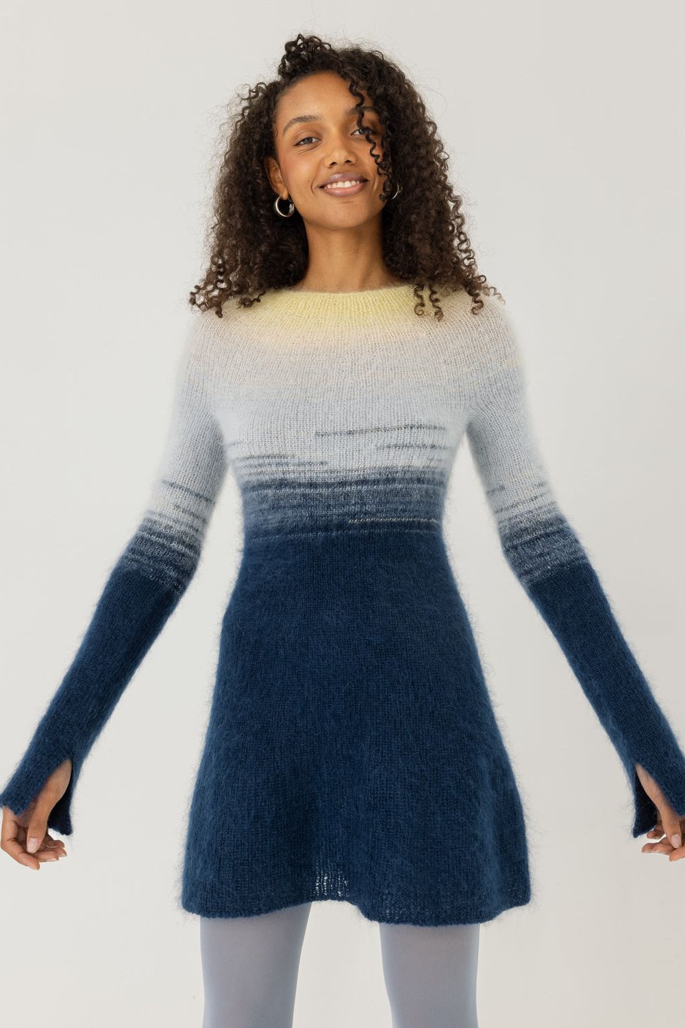 Eglutė: Twilight Gold Silk & Mohair Dress