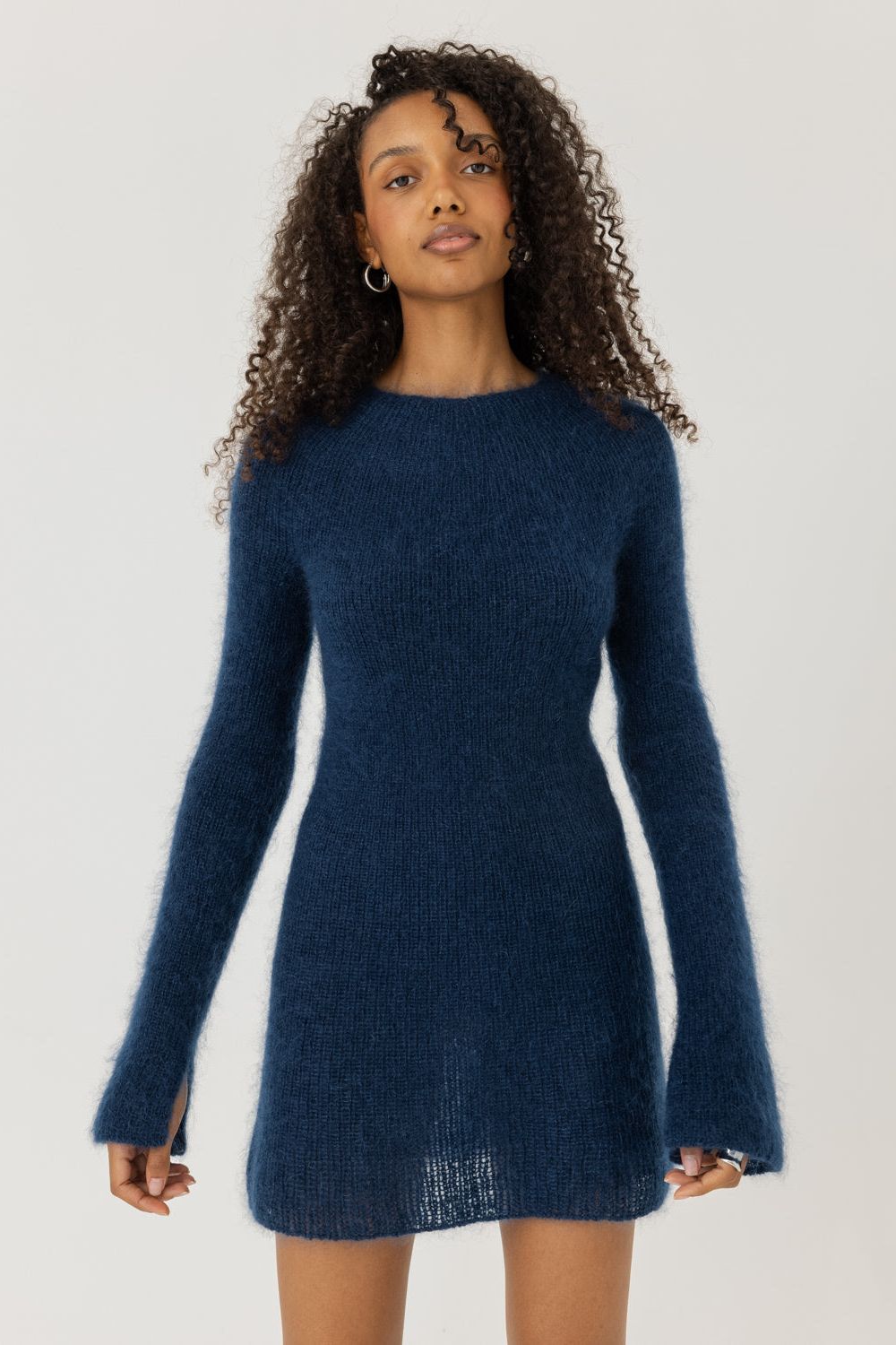 Eglutė: Midnight Blue Silk & Mohair Dress