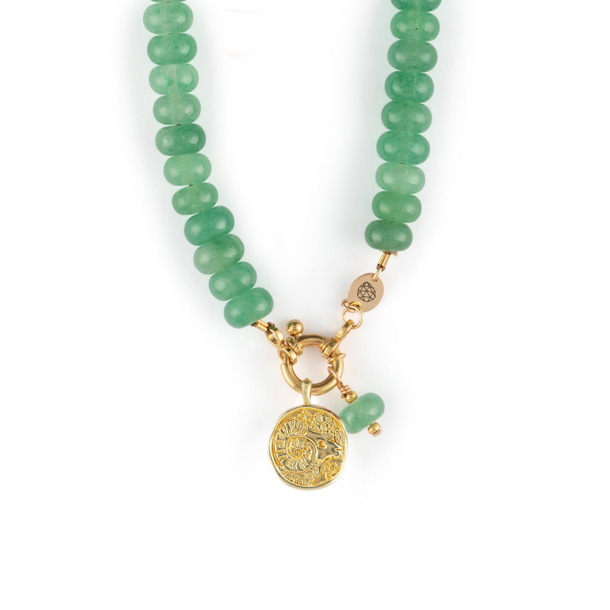 Gold Zodiac Coin Pendant Necklace • Aries