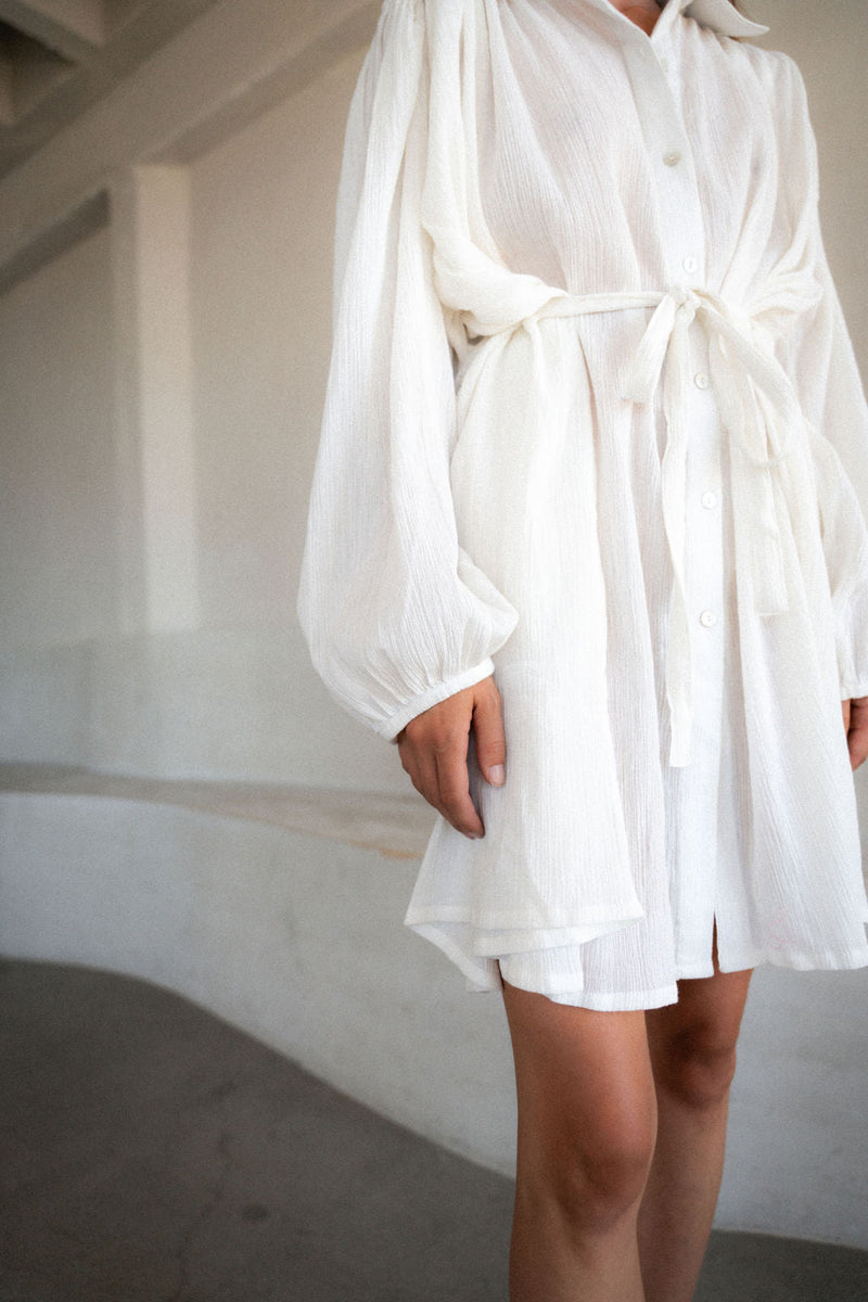 CRINKLE SHIRT DRESS