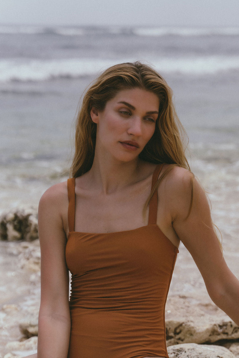 Calo Swimsuit, brown
