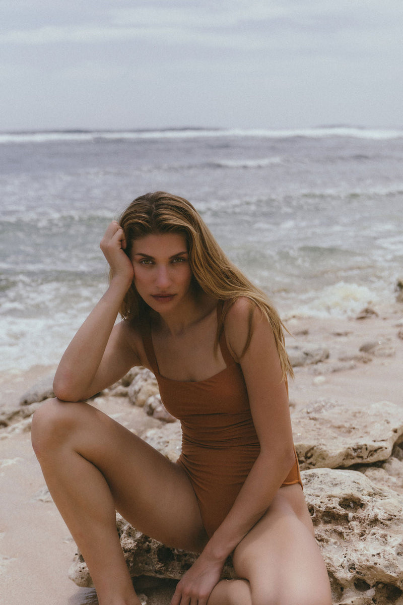 Calo Swimsuit, brown