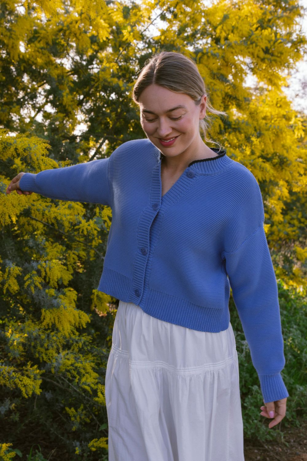 HILMA Cardigan in collab' with BLOCK SHOP - Cyan Blue