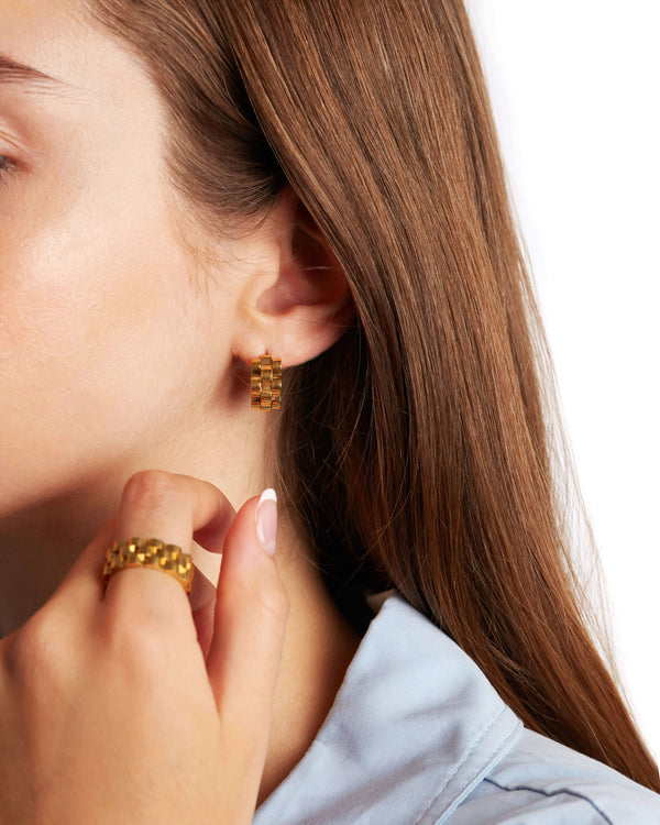 Baby Watch Strap Gold Hoops