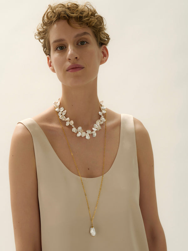 Baroque Pearl Long Necklace