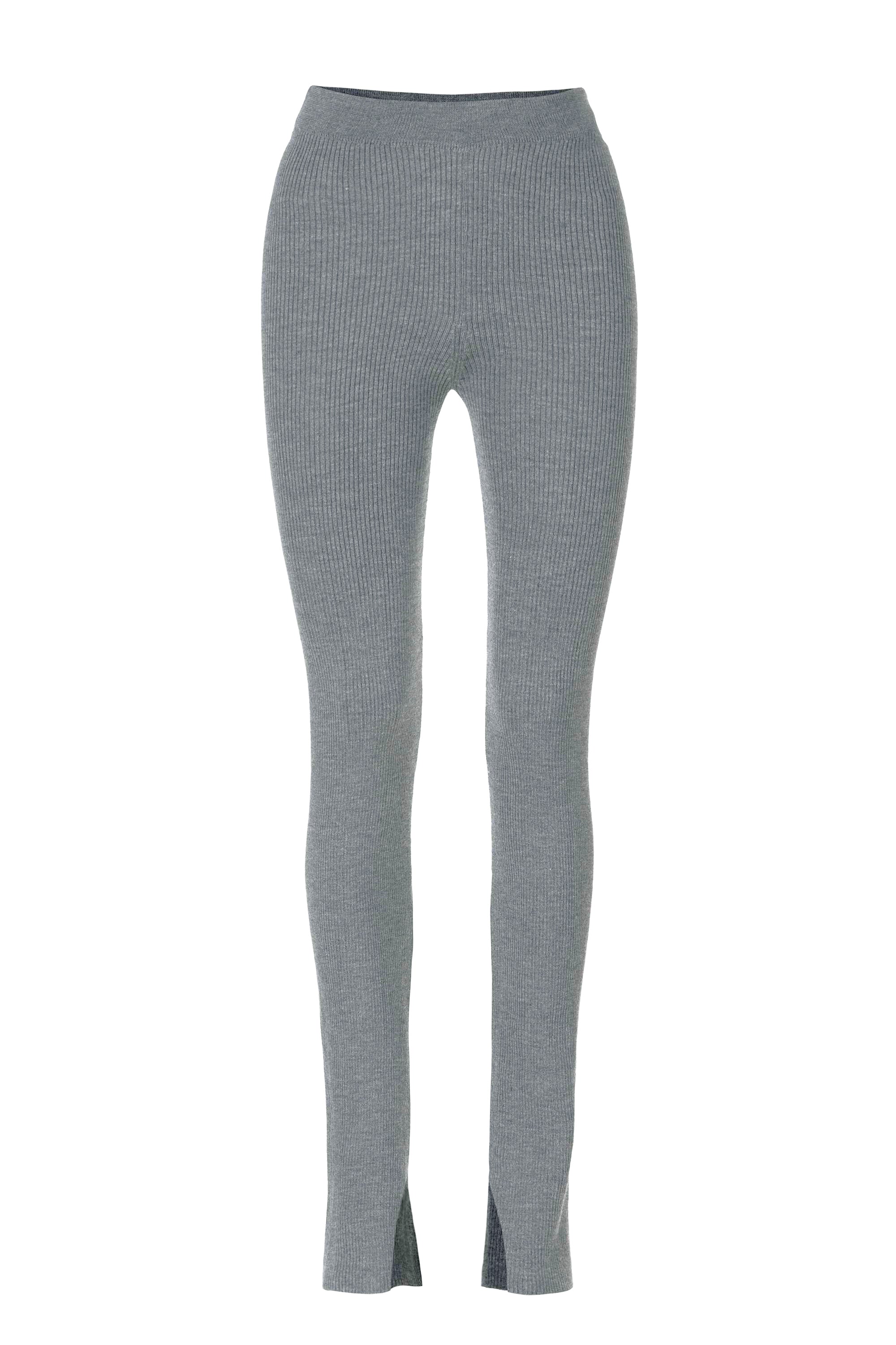 Barra Ribbed 100% Merino Leggings Light Grey